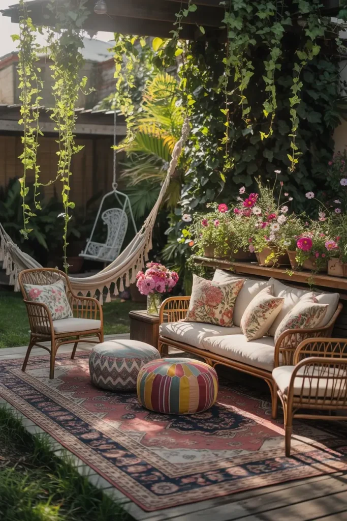 Cozy Outdoor Seating Areas with Eclectic Style