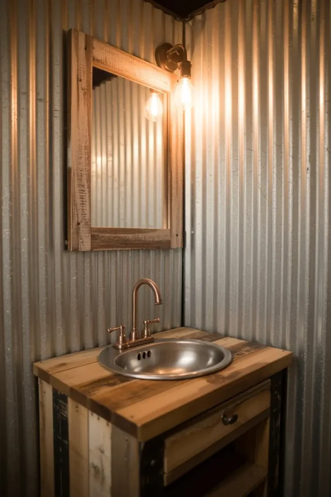 Cozy Rustic Sinks with Metal Details