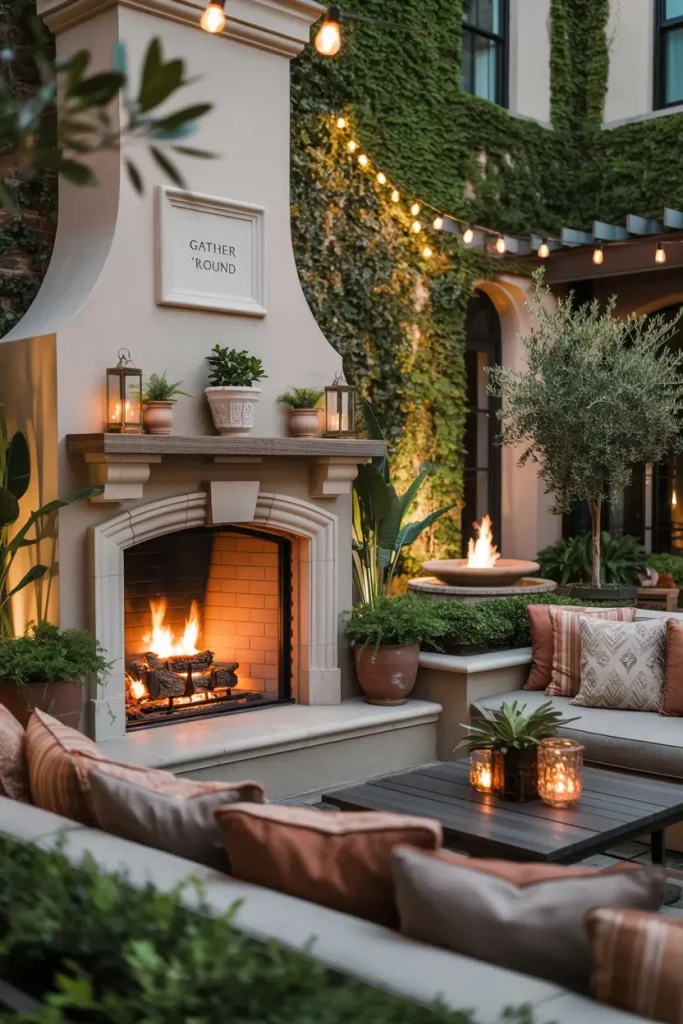 Create a Warm Gathering Spot with a Central Fireplace