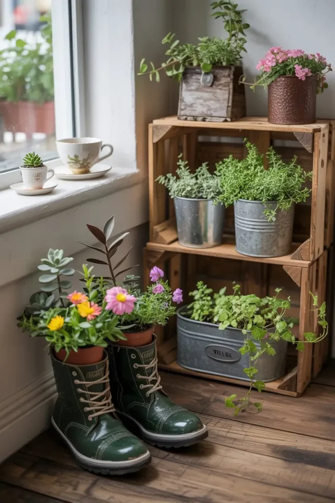 Creative Upcycling for Plant Displays