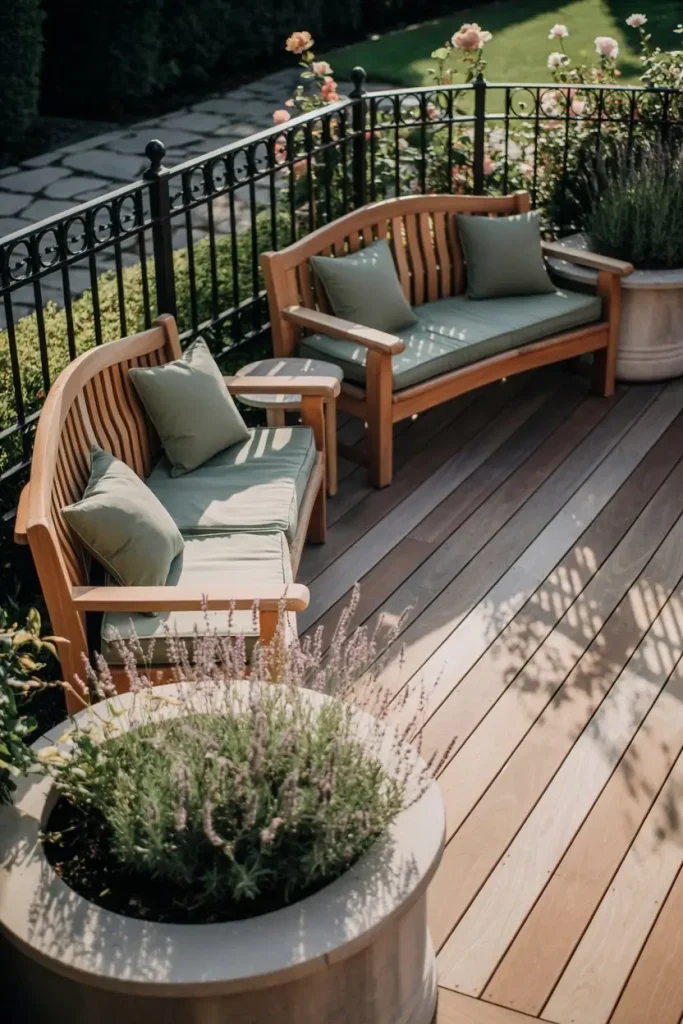 Curved Benches with Rounded Planters