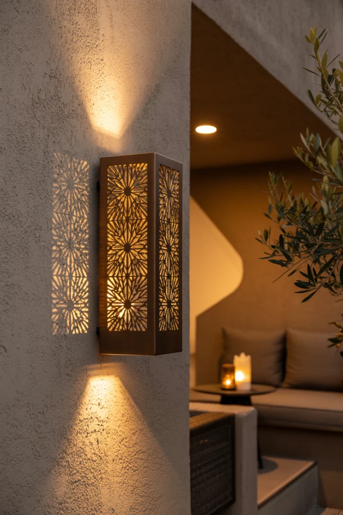 Decorative Pattern-Cut LED Sconces for Unique Shadows