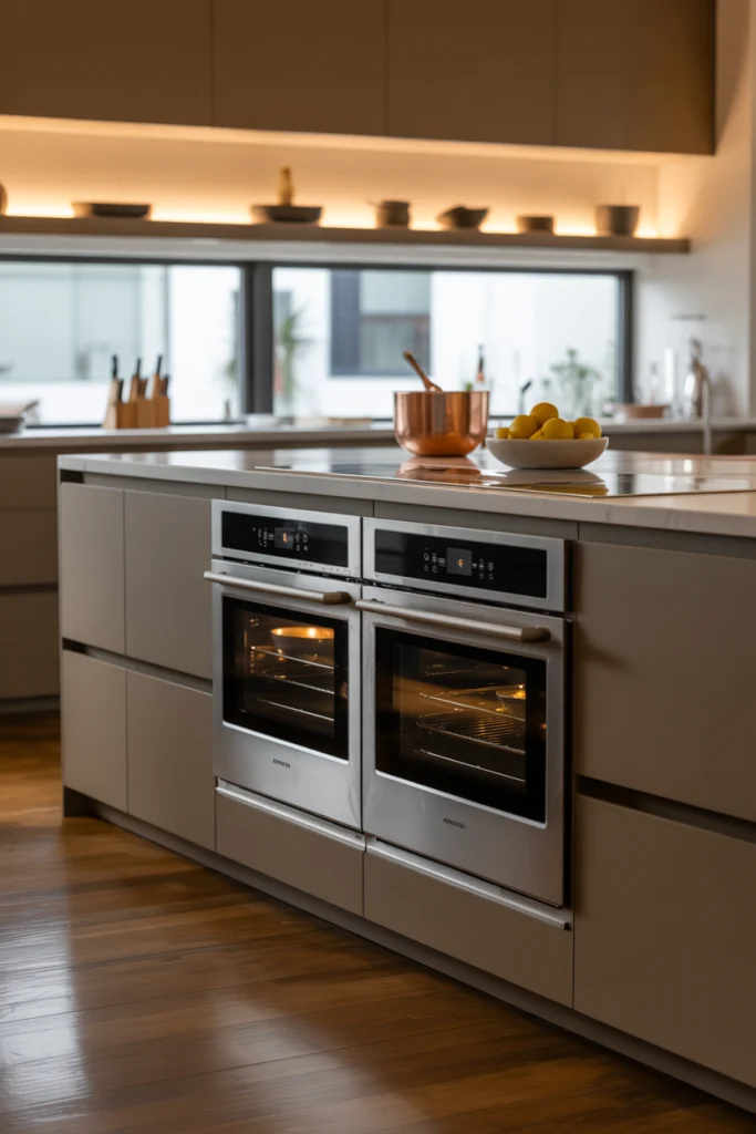 Double Oven Cabinets with Adjacent Counter Space