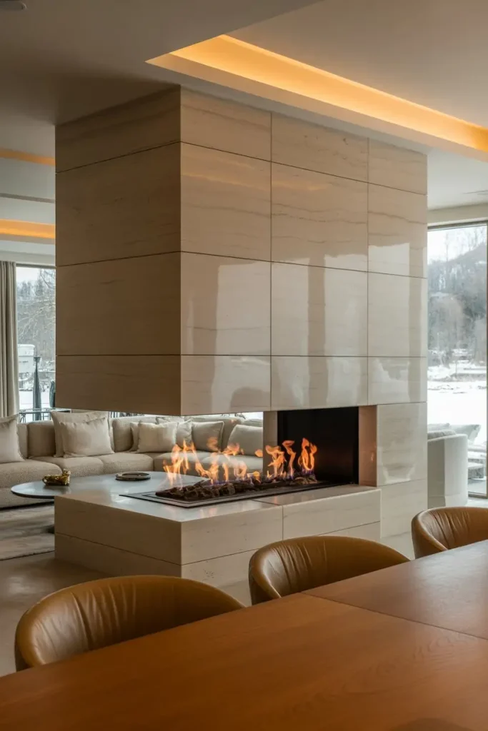 Double-Sided Fireplaces