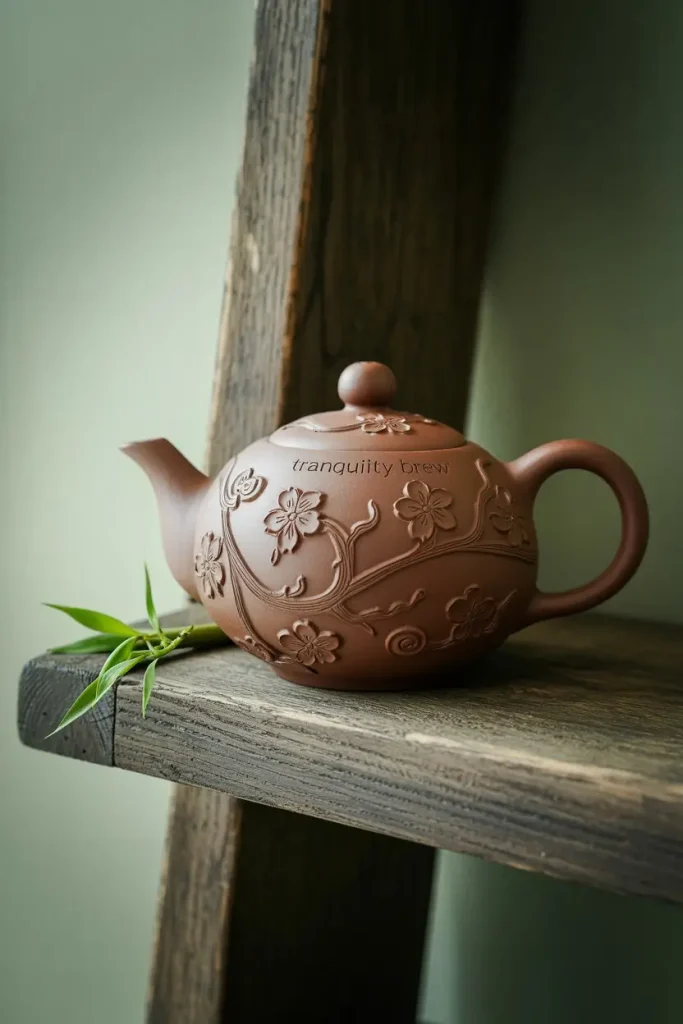 Engraved or Carved Clay Teapots