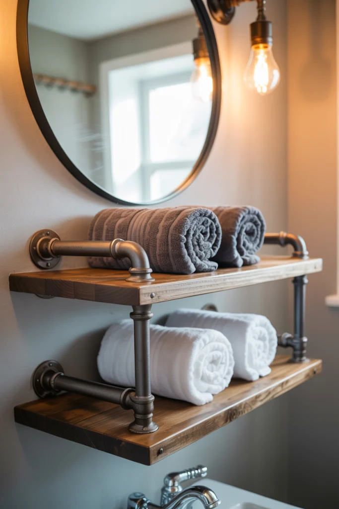 Farmhouse Pipe and Wood Rack