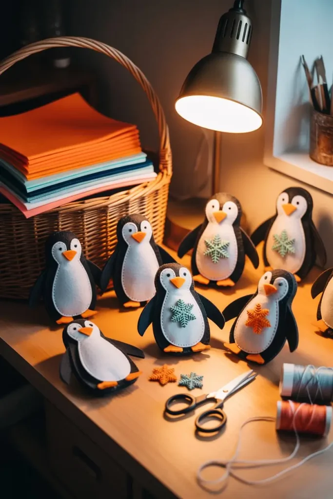 Felt Penguins for Beginner Sewing Projects