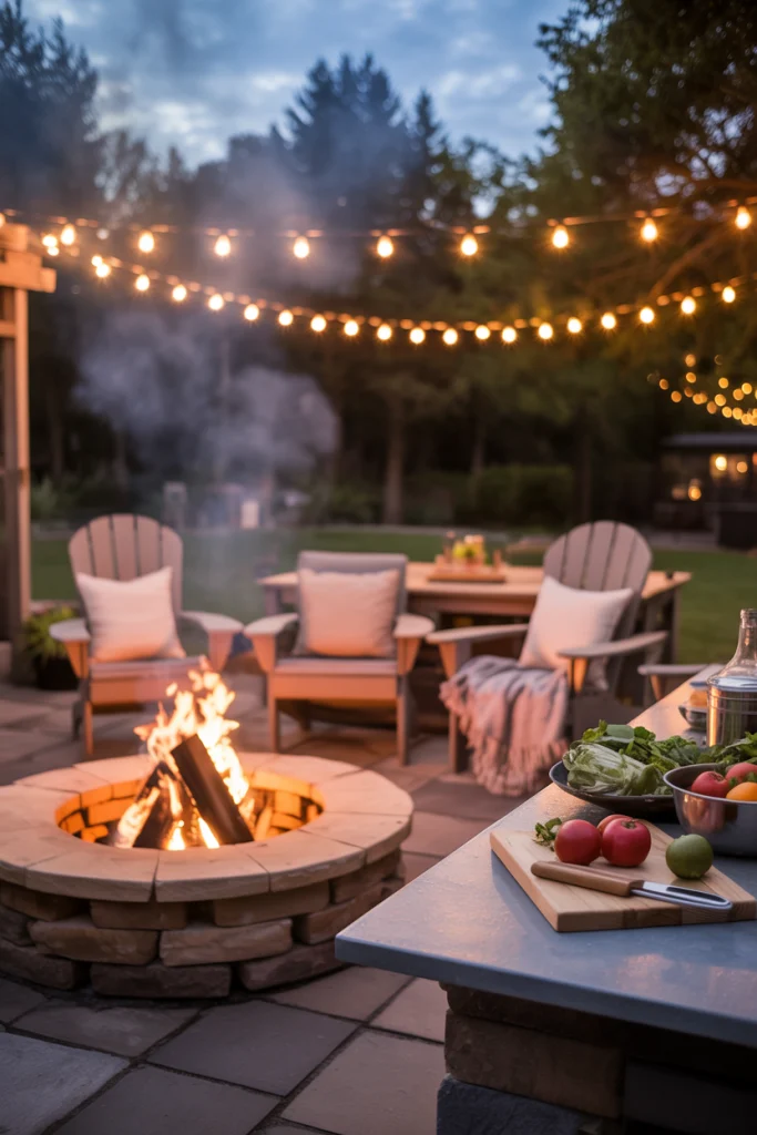 Firepit Kitchen for Cozy Evenings