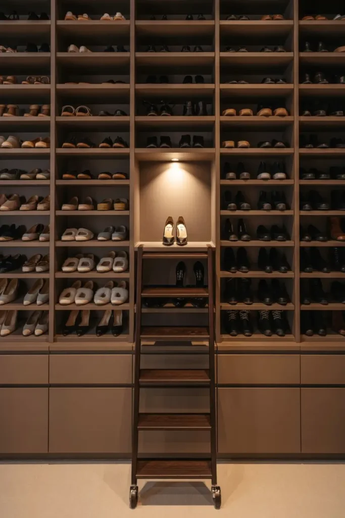 Floor-to-Ceiling Shoe Closets for Large Collections