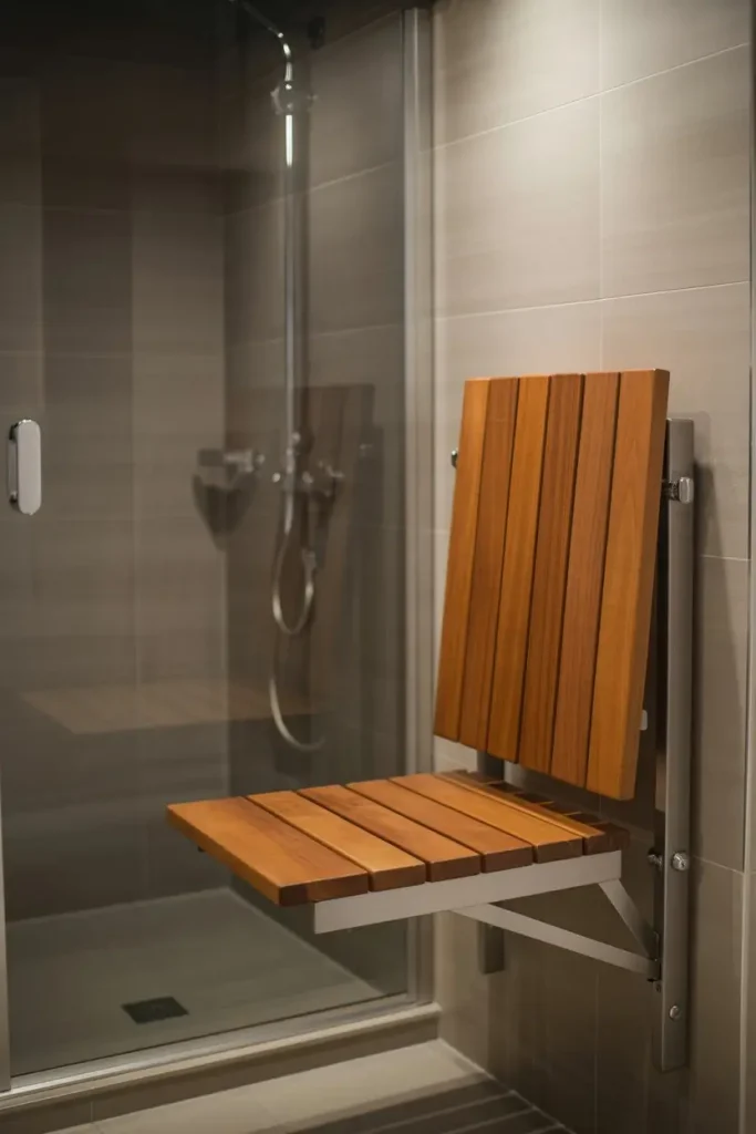 Fold-Down Shower Bench