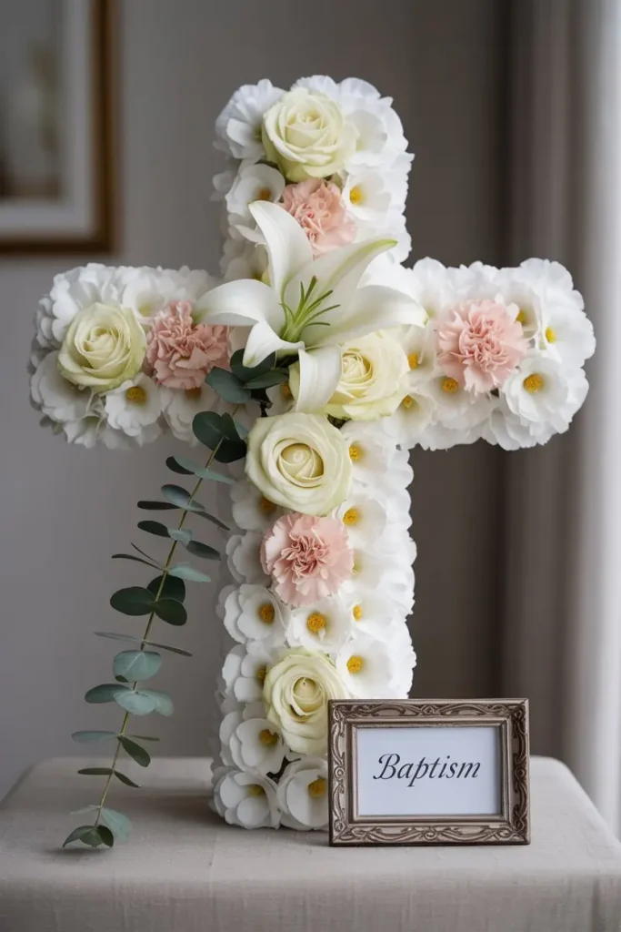 Fresh Flower Cross Arrangement