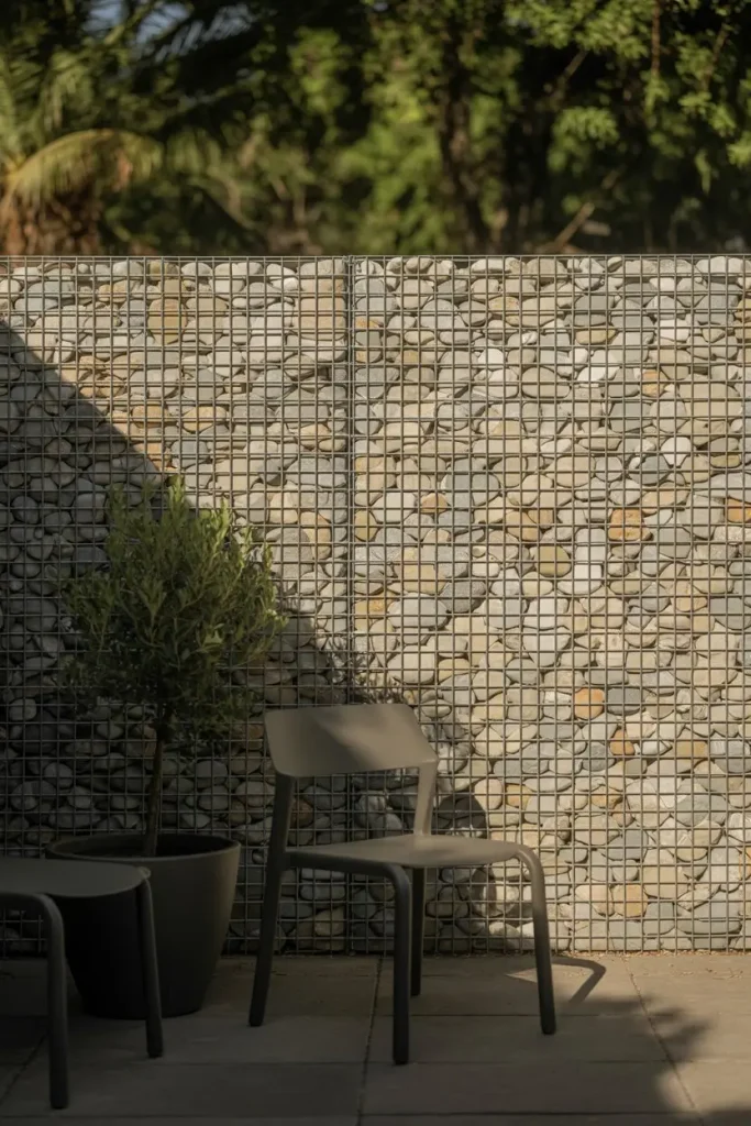 Gabion Walls Filled with Stone