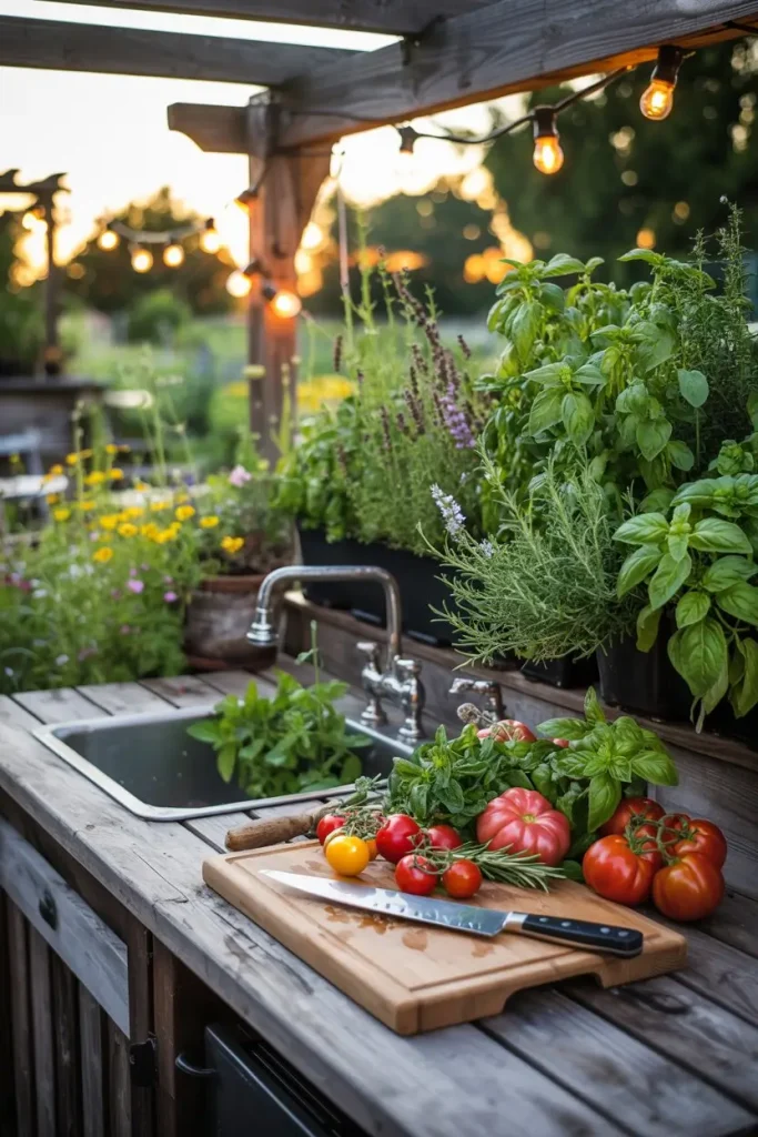 Garden-Fresh Kitchen with Herb Wall