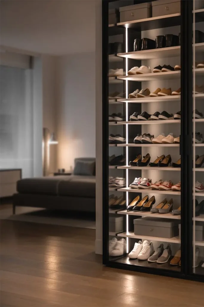 Glass-Door Shoe Closets for a Boutique Feel