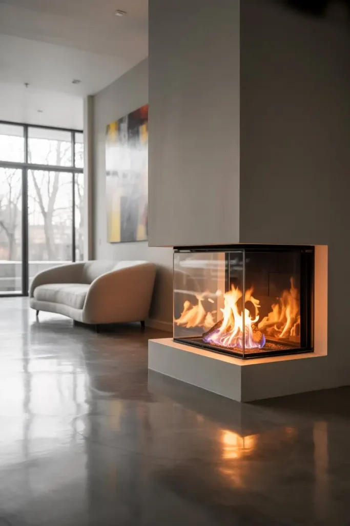 Glass Fireplaces for a Light and Airy Look