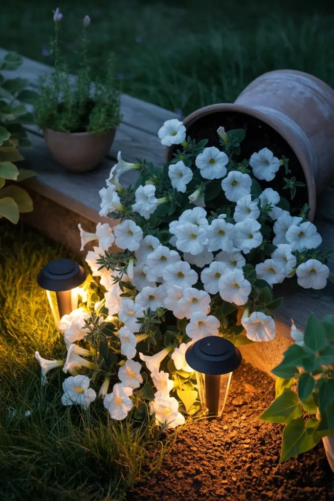 Glow-in-the-Dark Spill with White Flowers