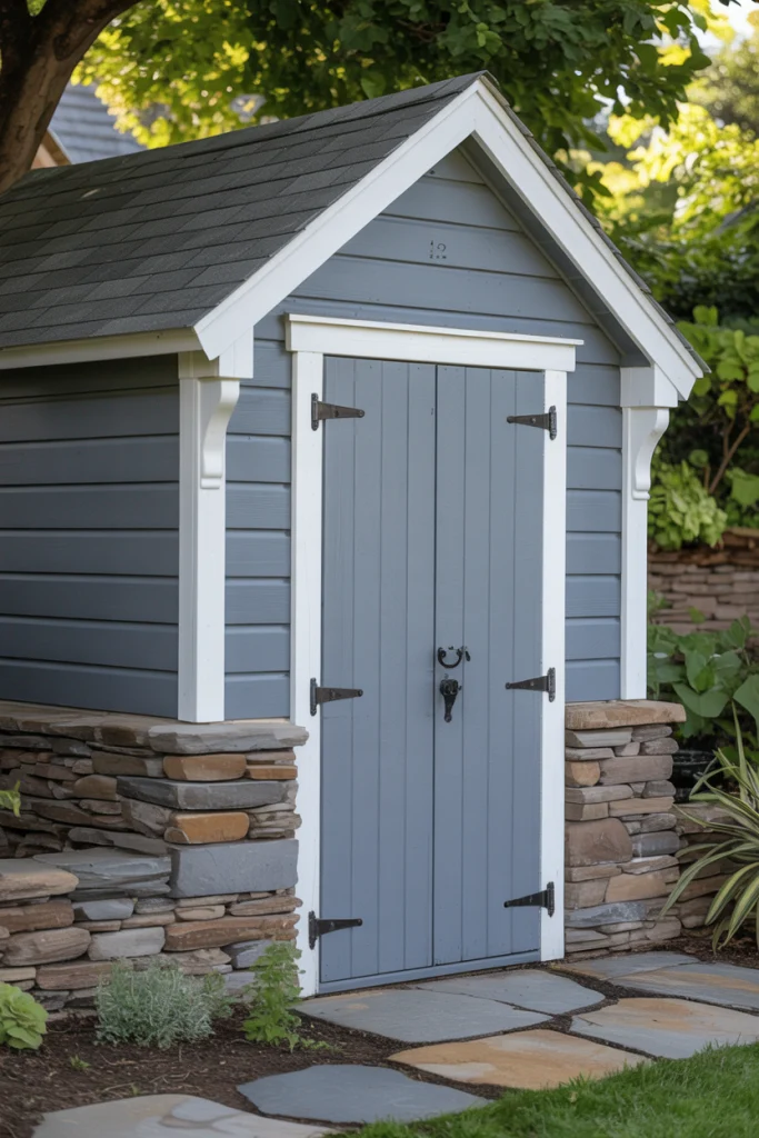 Grey with Natural Stone Base for Rustic Charm