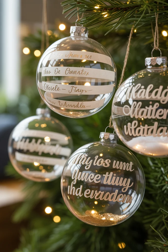 Hand-Lettered Ornaments with Personalized Messages