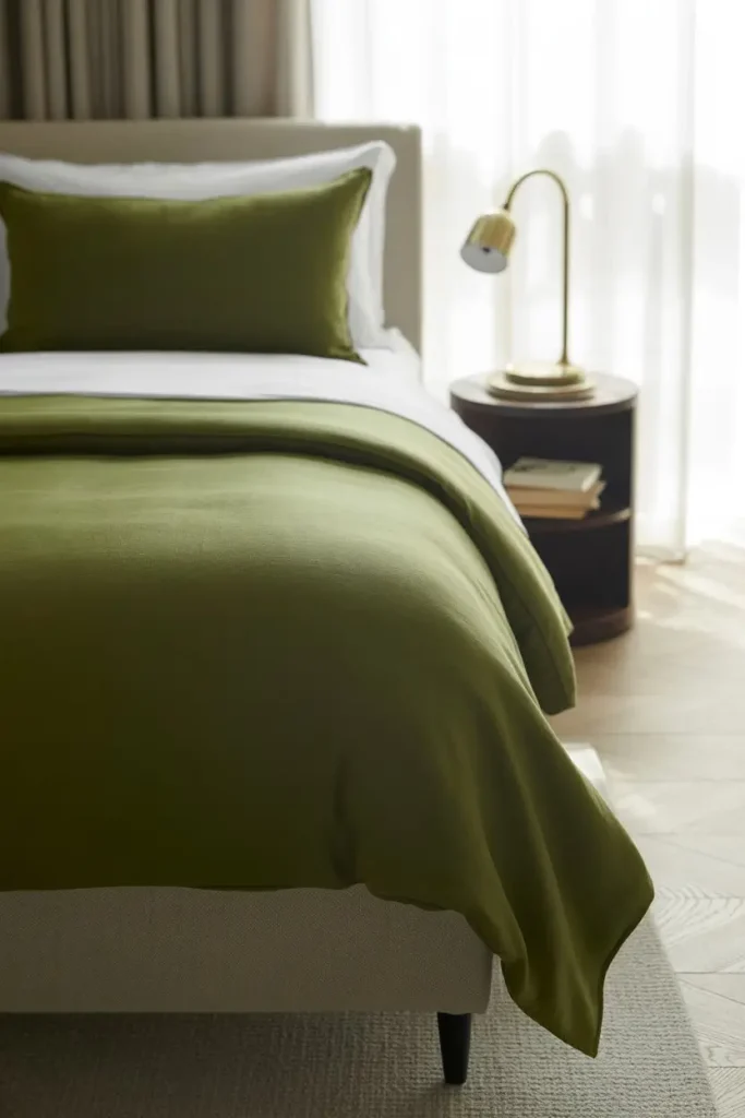 Hotel-Inspired Forest Green Bedding