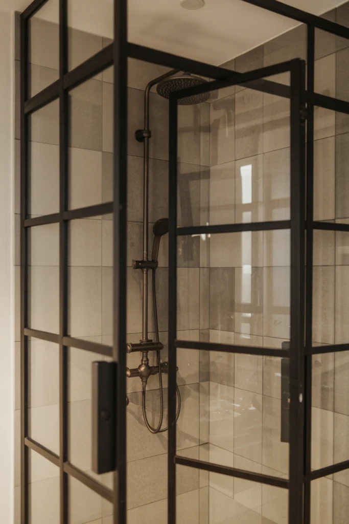 Industrial Style Showers with Metal Frames