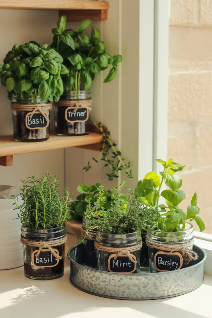 Jar Herb Gardens for Fresh Cooking