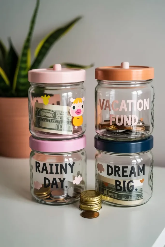 Jar Piggy Banks for Saving Goals