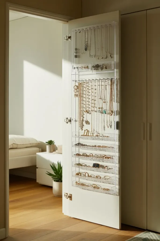 Jewelry Organizer with Transparent Panels