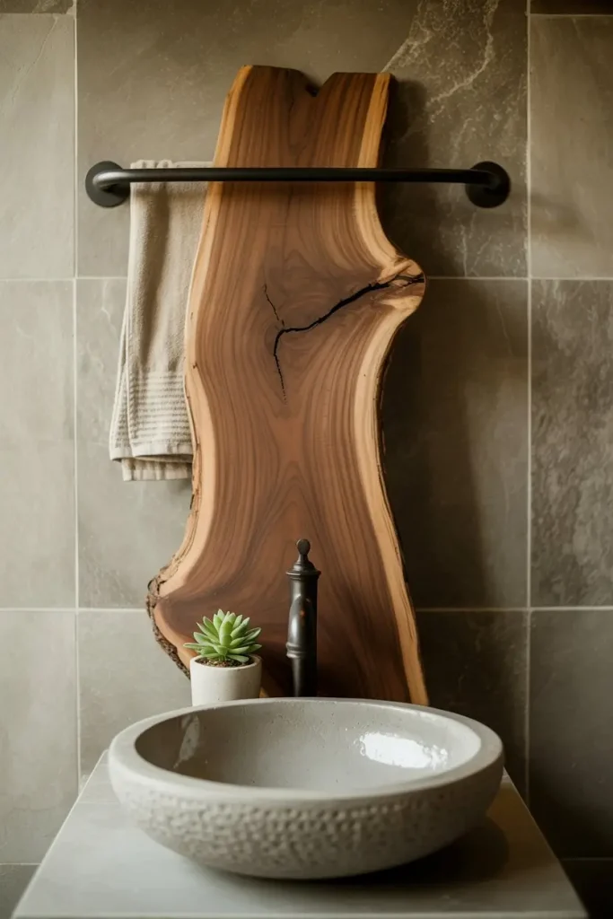 Live Edge Wood Towel Bar