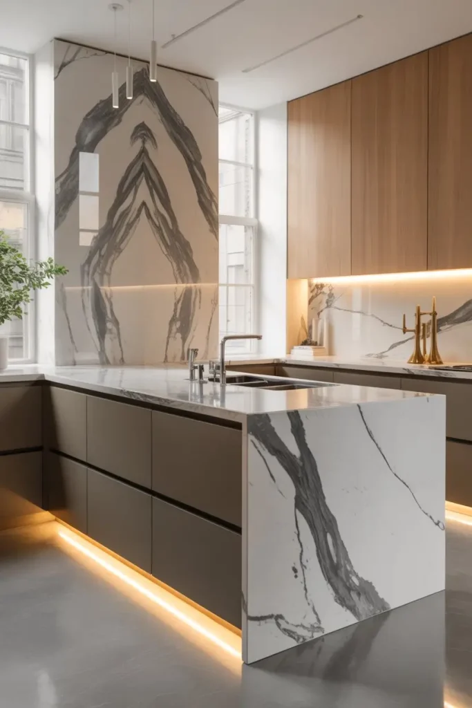 Marble with Waterfall Edges