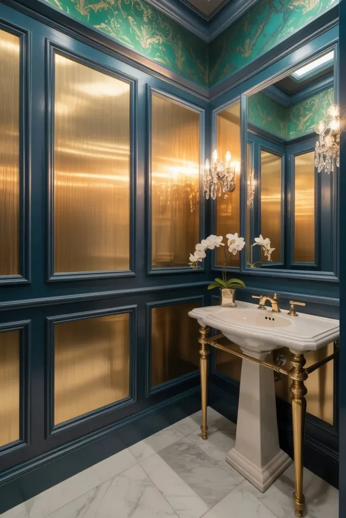 Metallic Accented Wainscoting