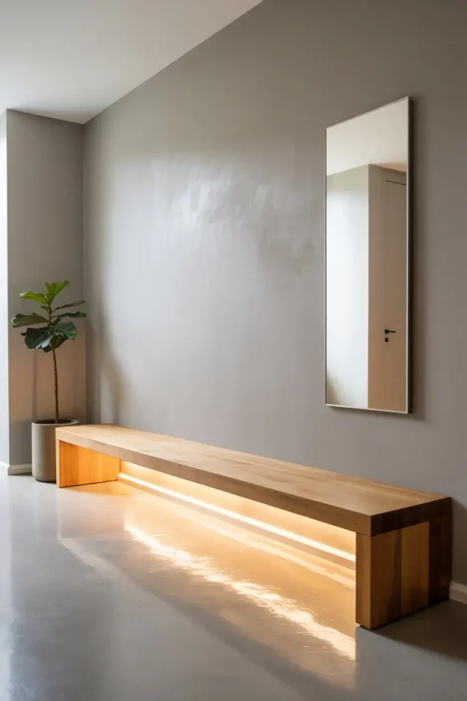 Modern Floating Bench for a Clean Look
