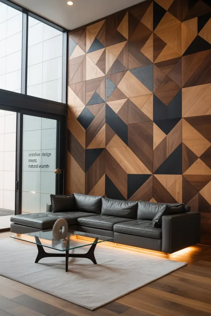 Modern Geometric Wood Accent Walls