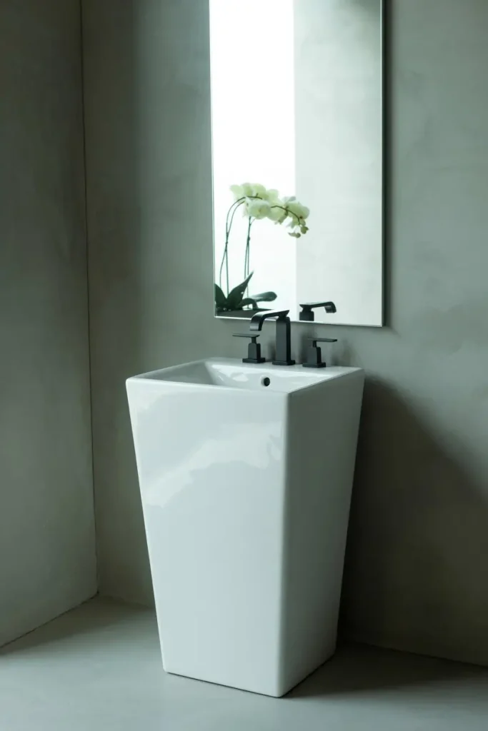 Modern Pedestal Sink for Minimalist Bathrooms