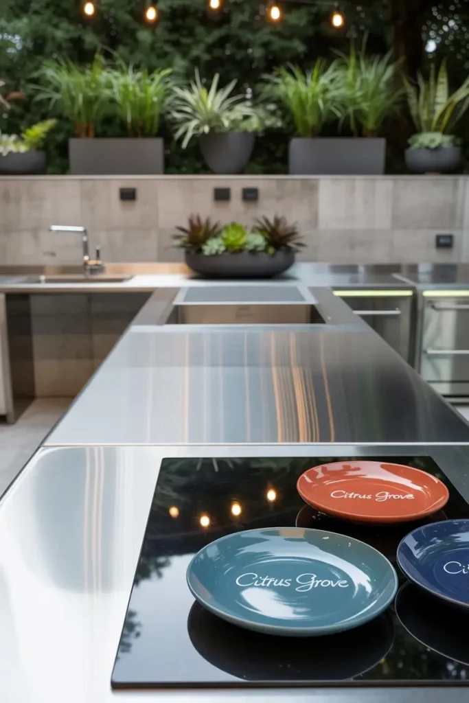 Modern Steel Kitchen for a Sleek Look