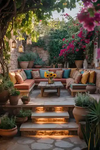 Multi-Level Stone Patio for Natural Elegance