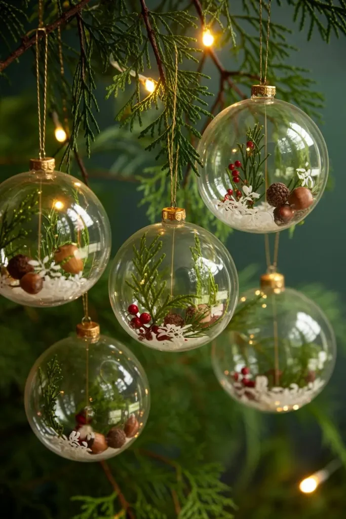 Nature-Inspired Ornaments with Evergreen Touches