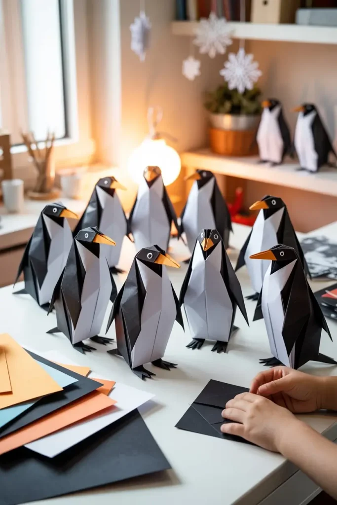 Origami Penguins for Paper Folding Fun