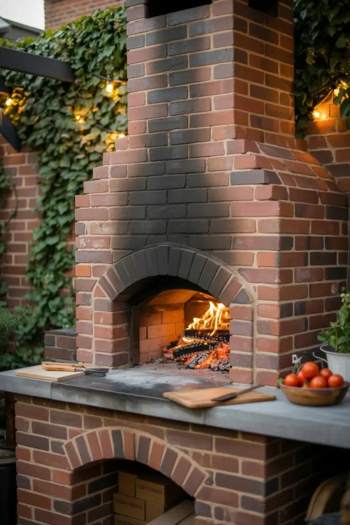 Outdoor Kitchen with Brick Oven