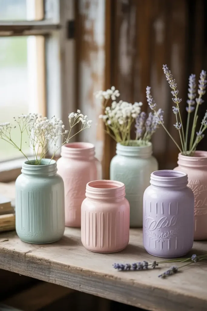 Painted Jars for Colorful Accents