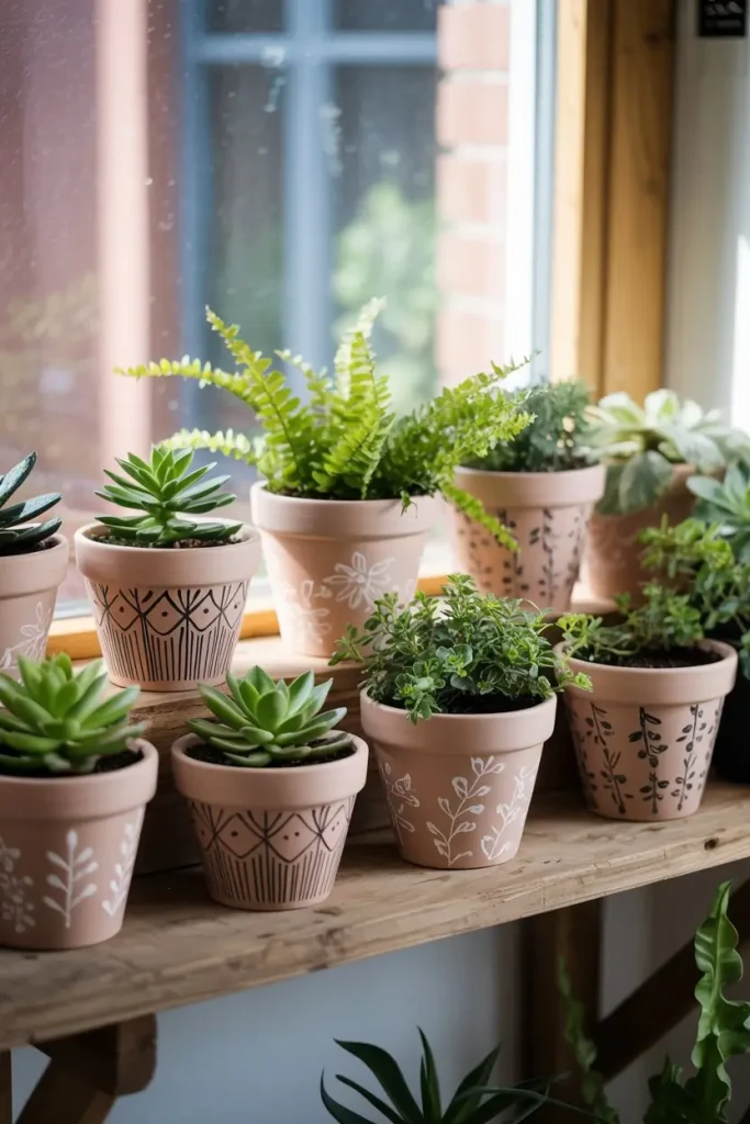 Painted Plant Pots with Personality
