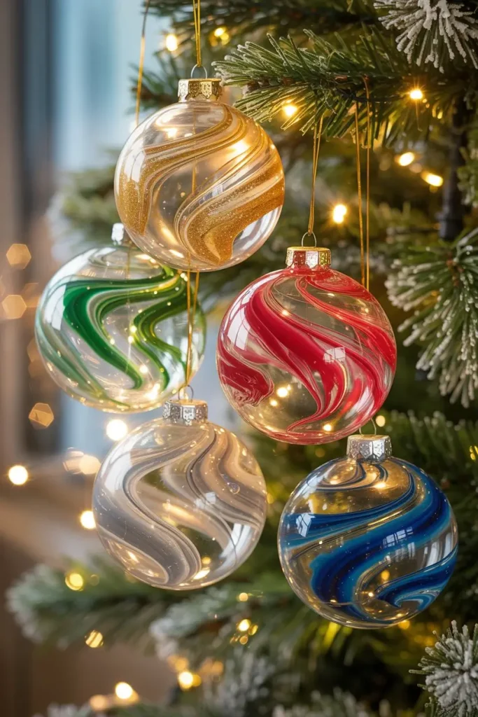 Painted Swirl Ornaments with Lasting Color