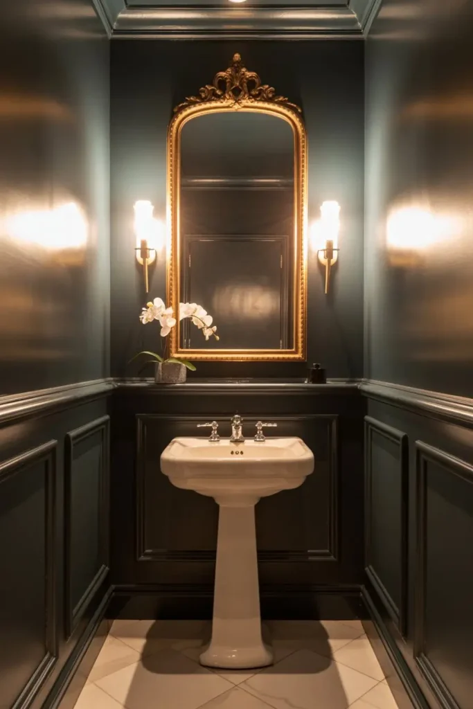 Painted Wainscoting in Dark Hues