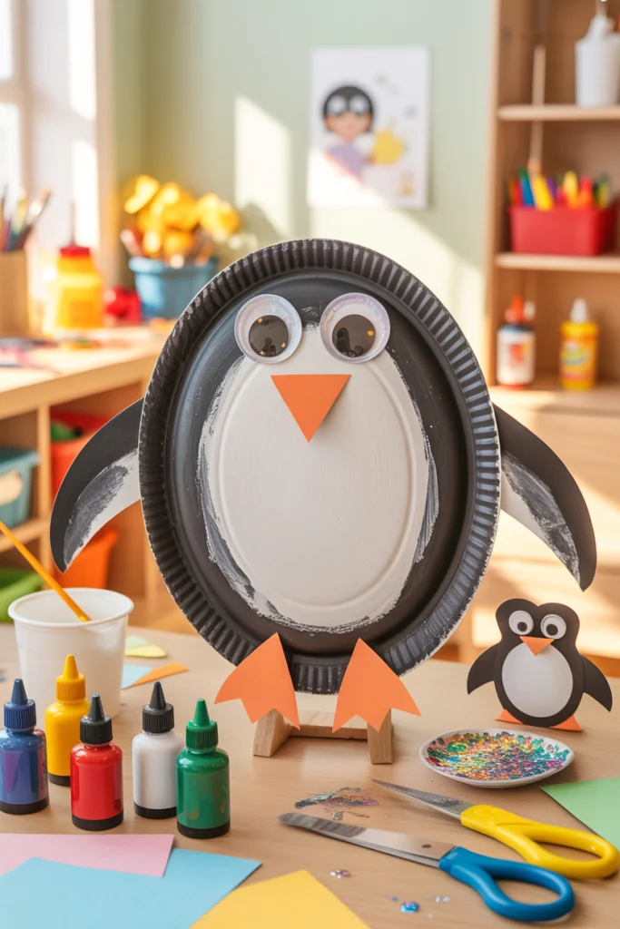 Paper Plate Penguins for Beginners
