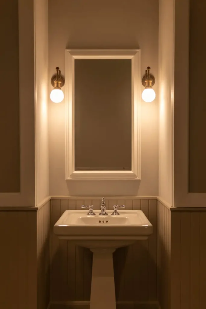 Pedestal Sink with Accent Lighting