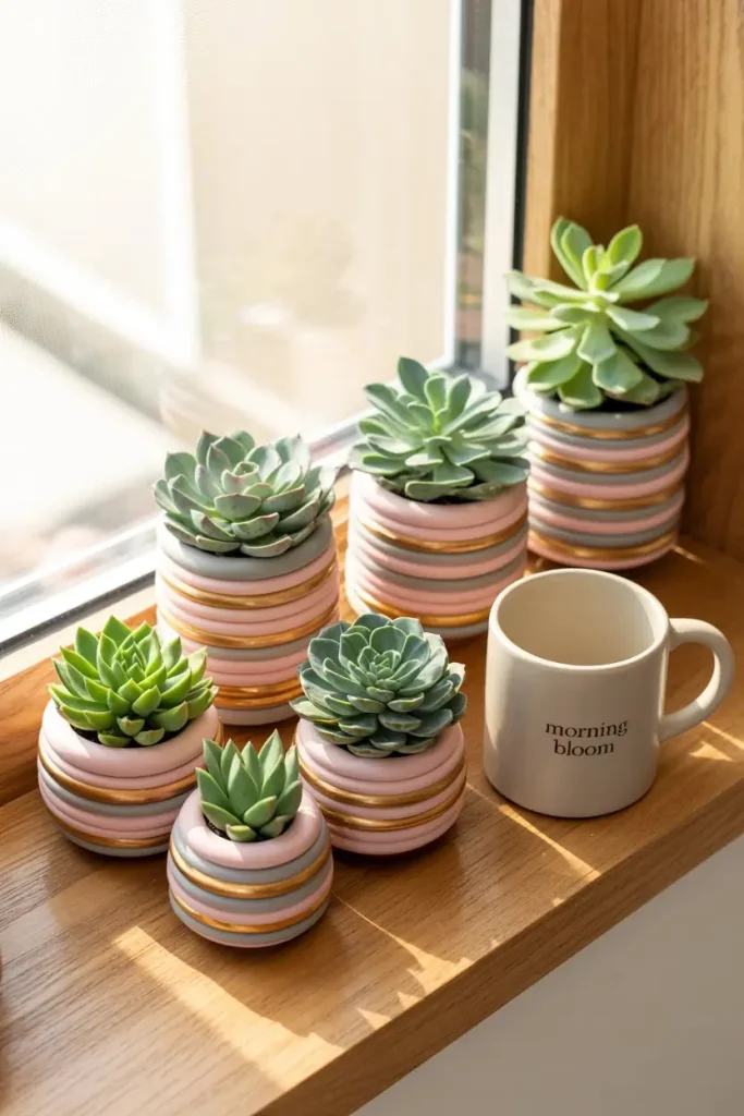 Polymer Clay Planter Pots