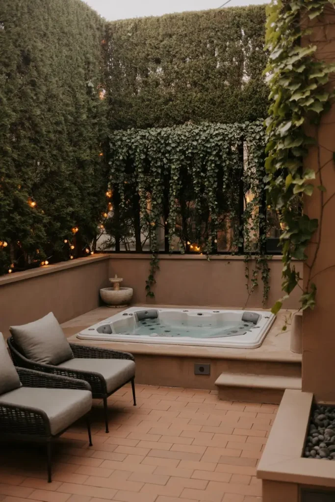 Private Courtyard Hot Tub Design