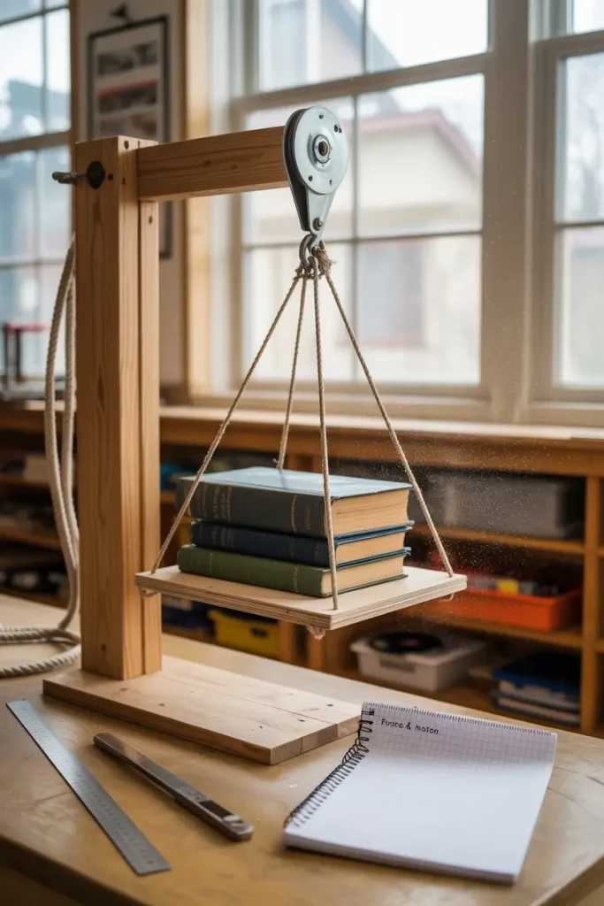 Pulley-Powered Elevator for Small Objects