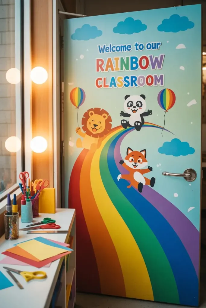 Rainbow-Themed Character Doors