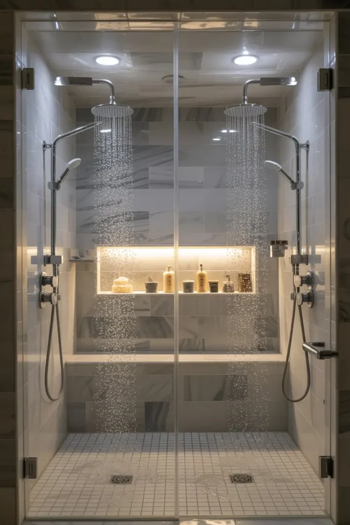 Recessed Lighting for Double Showers
