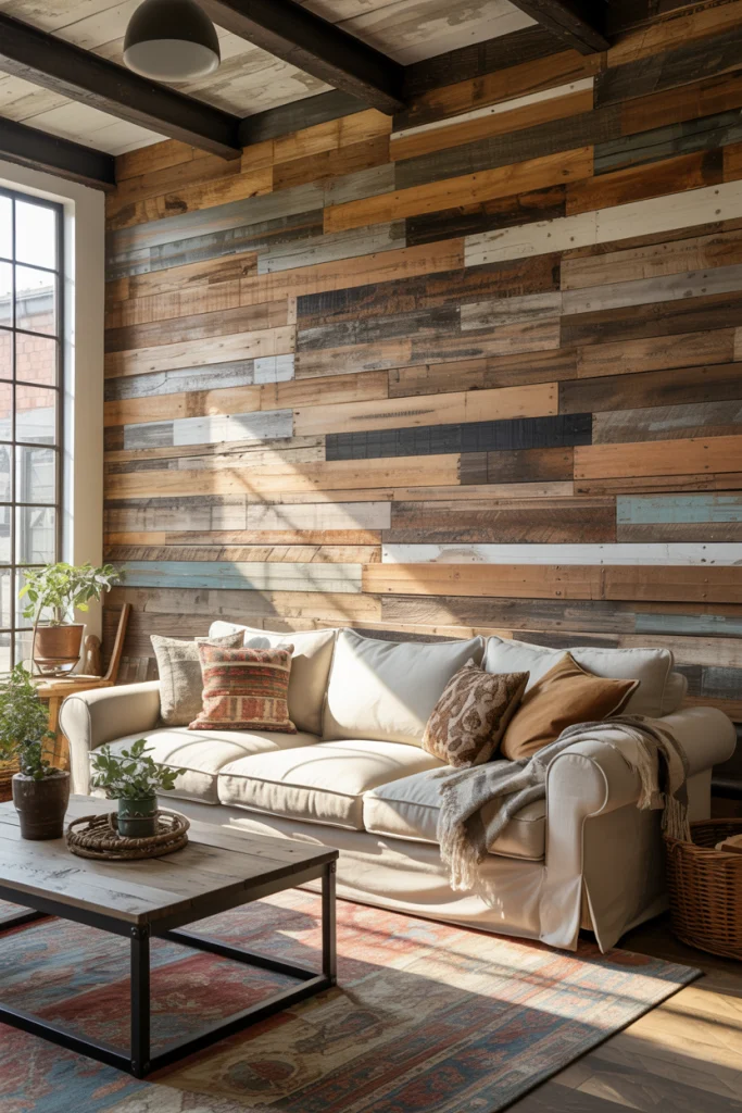 Reclaimed Wood Accent Walls with Rustic Charm